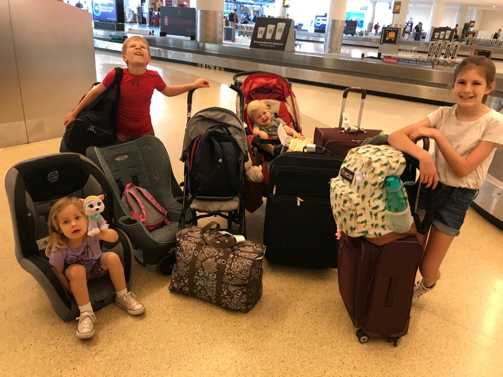 Air travel with a large family