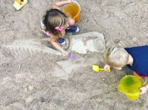 Dig for fossils in the Dino Pit at Austin Nature and Science Center
